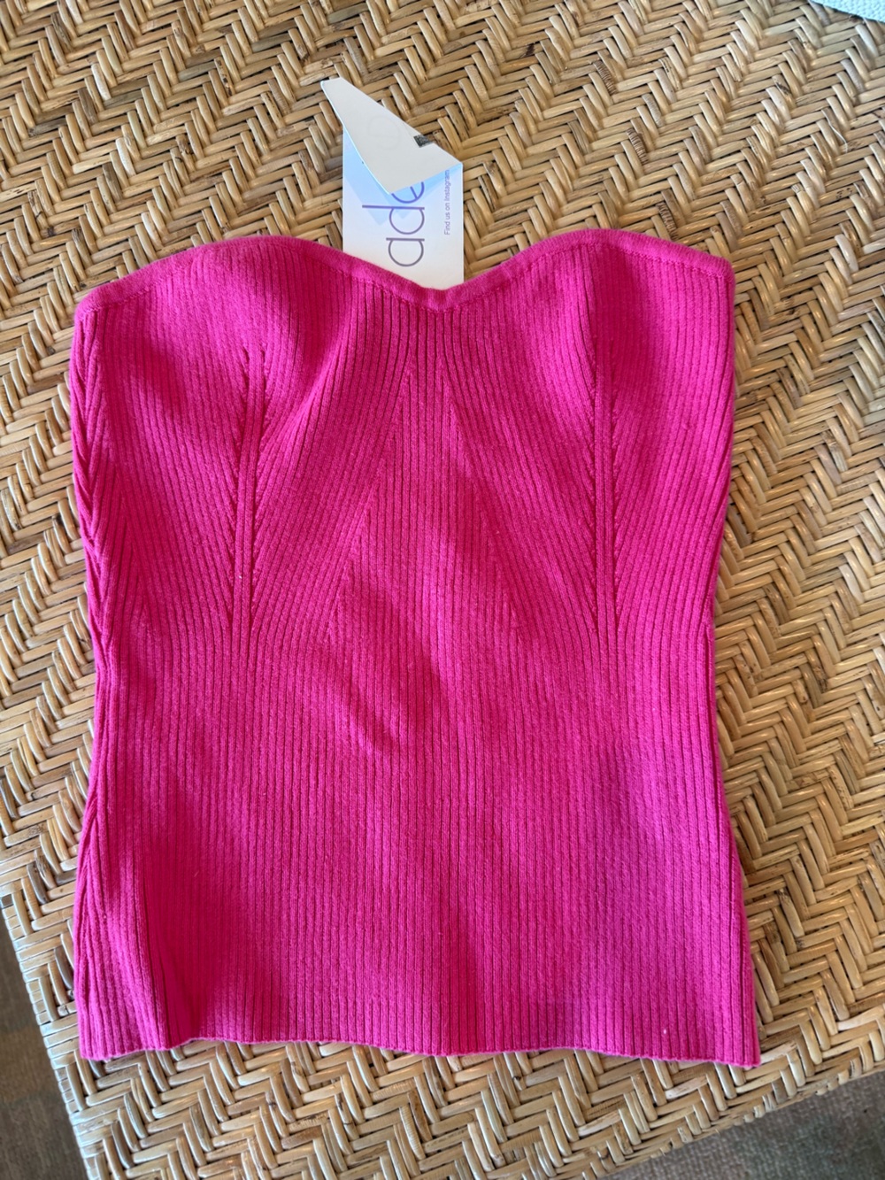 Madeline Hot Pink Ribbed Strapless Tube Top